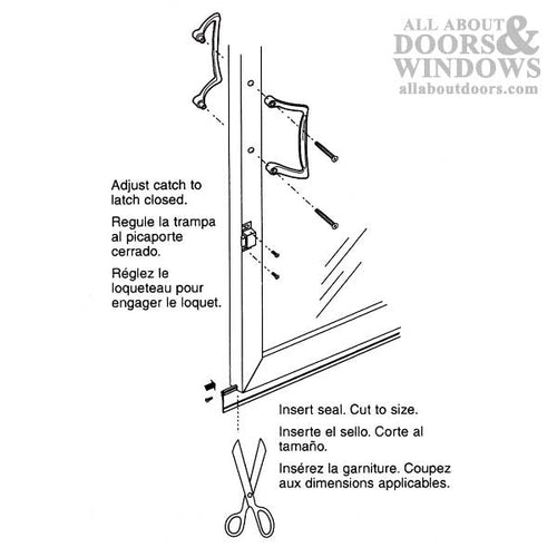 Universal Shower Door Tub Enclosure Handle Set 3-1/8