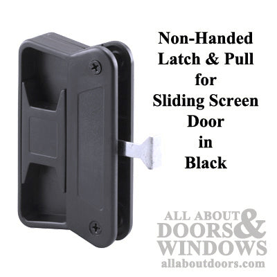 Non-Handed Latch & Pull for Sliding Screen Door - Black