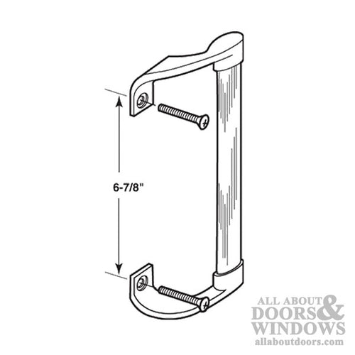 Non-Handed Surface Mount Stained Wood Pull Handle with Diecast Bracket End Caps for Patio Door - Non-Handed Surface Mount Stained Wood Pull Handle with Diecast Bracket End Caps for Patio Door