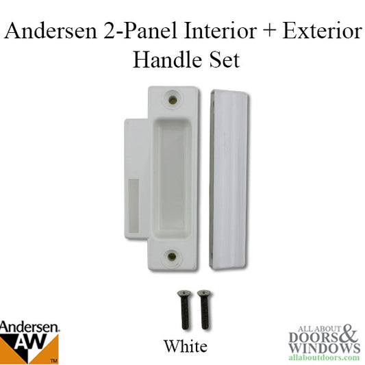Andersen Window - PSI Gliding Door - 2 Panel Screen Door Handle - Interior \ Exterior Set - White