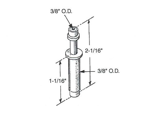 Top Pivot Guide for Bi Fold Door 2.062 Inch Length - Top Pivot Guide for Bi Fold Door 2.062 Inch Length