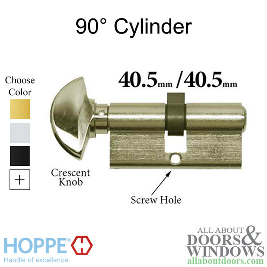 Active Keyed 40.5 / 40.5 HOPPE Non-Logo 90 Profile Cylinder Lock, Solid Brass, Choose Finish