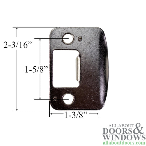 Radius Corner Polished Chrome Full Lip Latch Strike - Old Stock - Radius Corner Polished Chrome Full Lip Latch Strike - Old Stock