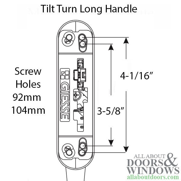 Keyed Long Handle Tilt Turn Giesse 01209 Long Handle Tilt Turn Prima Key Cremone - Keyed Long Handle Tilt Turn Giesse 01209 Long Handle Tilt Turn Prima Key Cremone