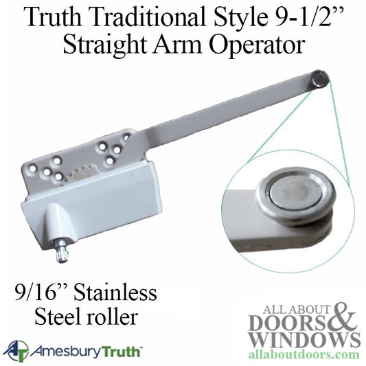 Truth Traditional 9-1/2" Straight Arm, Metal Stainless Steel Roller, Right Hand