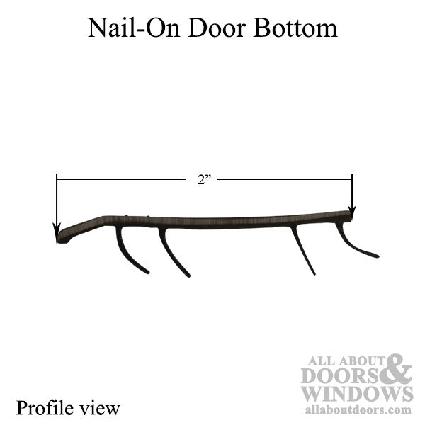 Door bottom, Vinyl Sweep, Weathershield Nail-On, 36-3/4 - Black Fins - Door bottom, Vinyl Sweep, Weathershield Nail-On, 36-3/4 - Black Fins