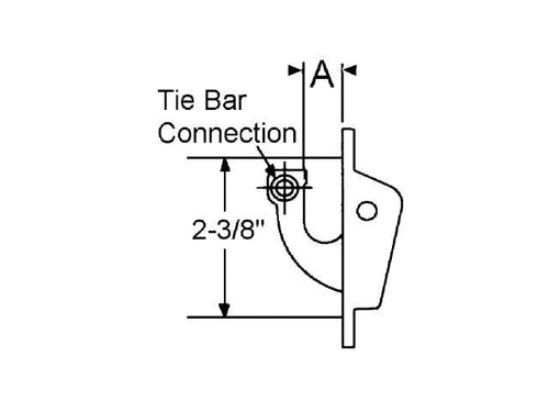 Locking Cam, Tie Bar, 2-3/8 screw Spacing - White - Casement - Locking Cam, Tie Bar, 2-3/8 screw Spacing - White - Casement