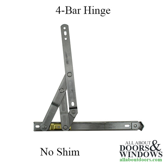 Anderberg  4-Bar Hinge 7/8 x 10 inch Track, No Stop - Stainless Steel