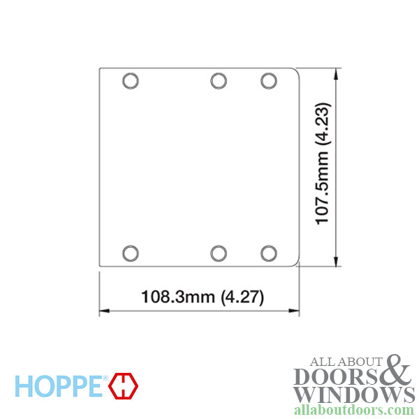 Strike Plate, PC0012N, Extended 4.27x 4.23 - Stainless Steel - Strike Plate, PC0012N, Extended 4.27x 4.23 - Stainless Steel