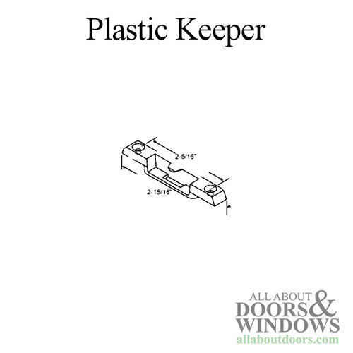 Keeper, Plastic,  2-5/16 Screw holes spacing - White - Keeper, Plastic,  2-5/16 Screw holes spacing - White