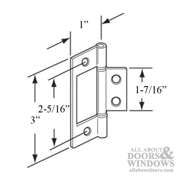 Acme 220 Flag Type Hinge for Closet Door 3 Inch - Acme 220 Flag Type Hinge for Closet Door 3 Inch
