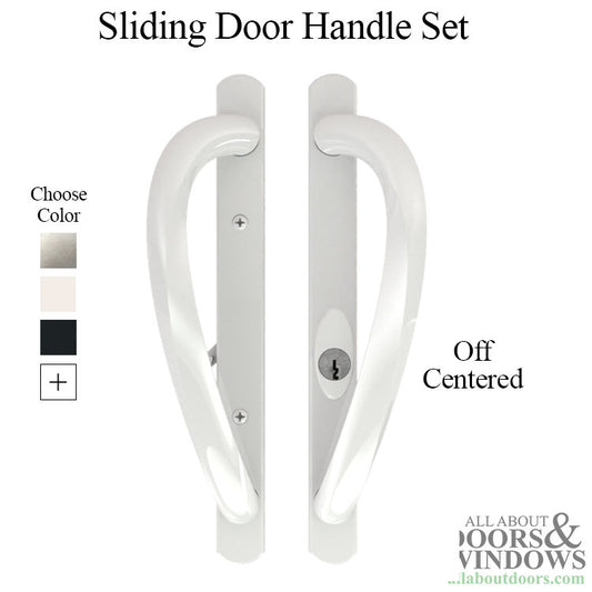 Truth Round Top Sliding Door Handleset, Active, Keyed, Off Centered Key Position