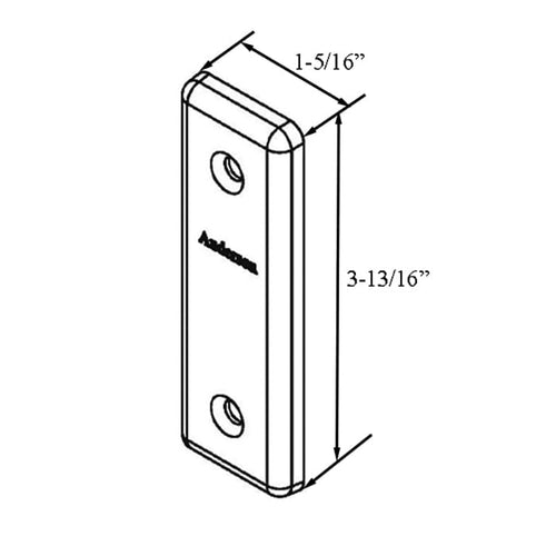 Andersen Gliding Door Cover Plate, Anvers Style - Bright Brass - Andersen Gliding Door Cover Plate, Anvers Style - Bright Brass