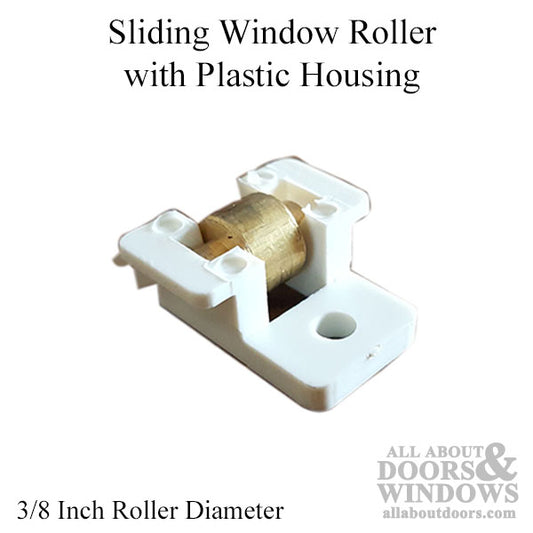 Sliding Window Roller with Plastic Housing, 3/8 Inch Roller Diameter