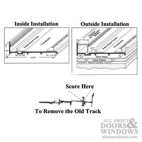 6 Foot Replacement Track for Sliding Glass Door - Aluminum - 6 Foot Replacement Track for Sliding Glass Door - Aluminum