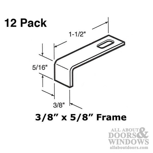 Stretcher Clips for Window Screens 3/8"x5/8" 12 Pack