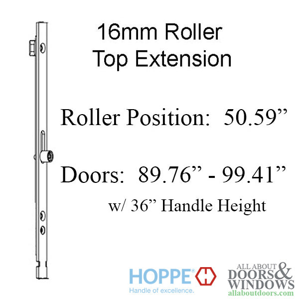 HOPPE HLS9000 16mm Manual Top Extension for Manuel Locking Roller - HOPPE HLS9000 16mm Manual Top Extension for Manuel Locking Roller