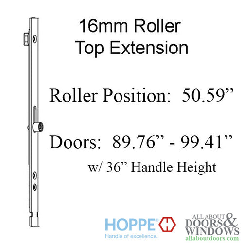 HOPPE HLS9000 16mm Manual Top Extension for Manuel Locking Roller - HOPPE HLS9000 16mm Manual Top Extension for Manuel Locking Roller
