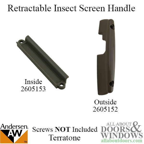 Retractable Insect Screen Exterior Handle for Andersen FGD made June 2007 - Present, Terratone - Retractable Insect Screen Exterior Handle for Andersen FGD made June 2007 - Present, Terratone