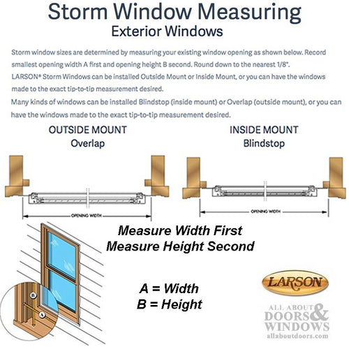 Larson Premium Double Hung 2-Track Storm Window, Clear Glass - Larson Premium Double Hung 2-Track Storm Window, Clear Glass