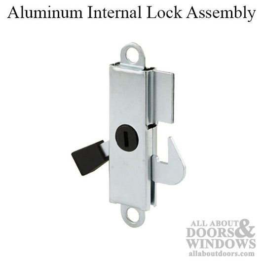 Internal Lock Assembly with Vertical Keyway for Sliding Patio Doors