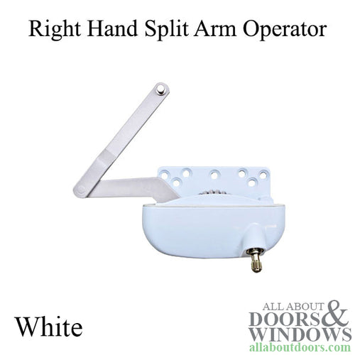 Right Hand Split Arm Casement Operator - White - Right Hand Split Arm Casement Operator - White