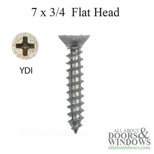 7 X 3/4 Flat Head Phillips steel sheet metal screw - 7 X 3/4 Flat Head Phillips steel sheet metal screw
