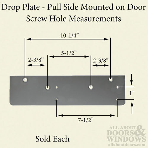 Drop Plate, Pull Side Mounted on Door for Heavy Duty Door Closer, Choose Color - Drop Plate, Pull Side Mounted on Door for Heavy Duty Door Closer, Choose Color