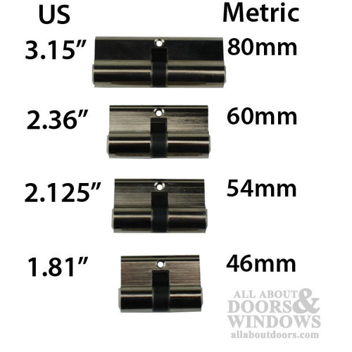 Double Key Gate Lock Profile Cylinder, 54mm - Chrome - Double Key Gate Lock Profile Cylinder, 54mm - Chrome