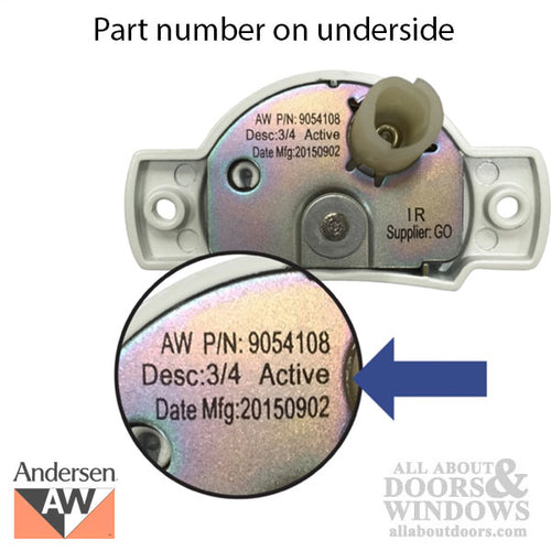 Andersen A Series Sash Lock For Double Hung Sash Lock White Swivel Sash Lock - Andersen A Series Sash Lock For Double Hung Sash Lock White Swivel Sash Lock