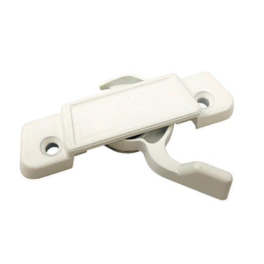 Sash Lock with Under Plate - 2-1/4" Screw Hole Spacing, Left Hand - Snow White