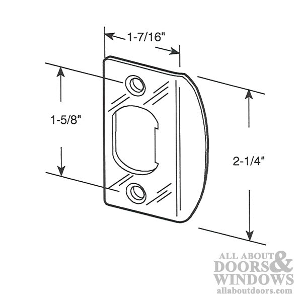 Latch strike - Standard - 1-5/8 Inch HC - Antique Brass (Each) - Latch strike - Standard - 1-5/8 Inch HC - Antique Brass (Each)