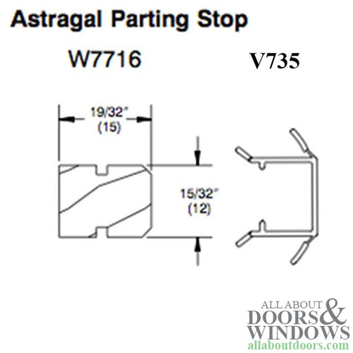 Marvin Parting Stop Weather Strip for Stationary Jamb Beige - Marvin Parting Stop Weather Strip for Stationary Jamb Beige