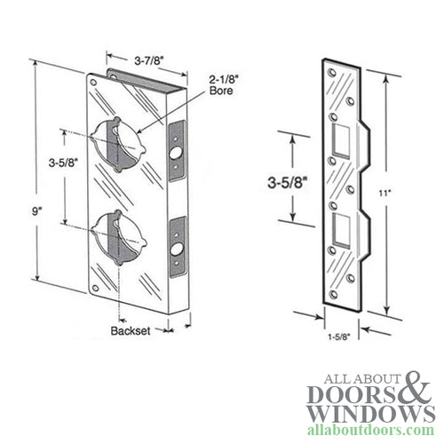 9 Inch Tall Combination Door Reinforcer - Choose Color - 9 Inch Tall Combination Door Reinforcer - Choose Color