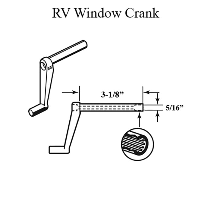 RV Window Crank Handle 3-1/8