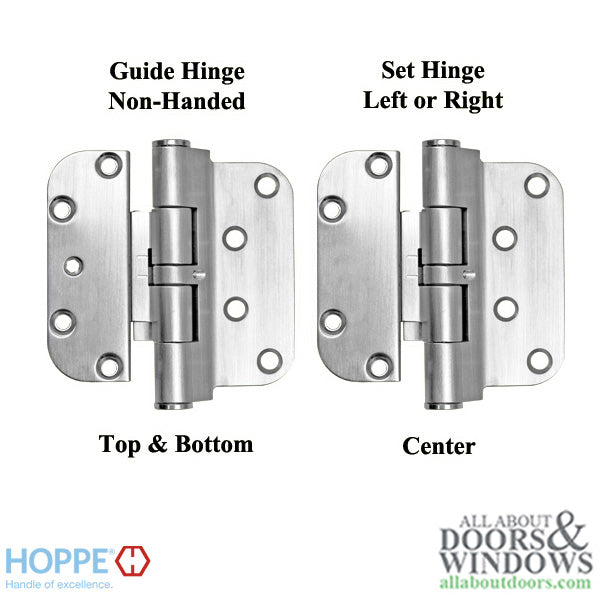 Hoppe F41-R, 2009 Guide Hinge, Brushed Chrome - Hoppe F41-R, 2009 Guide Hinge, Brushed Chrome
