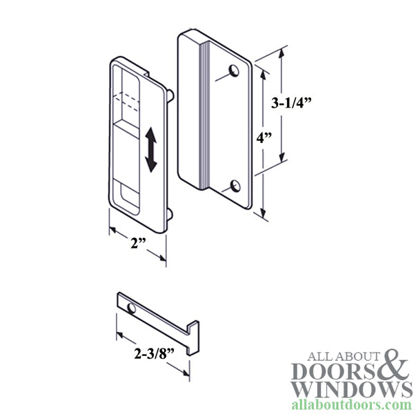 Non-Handed Latch & Pull for Sliding Screen Door - Black - Non-Handed Latch & Pull for Sliding Screen Door - Black