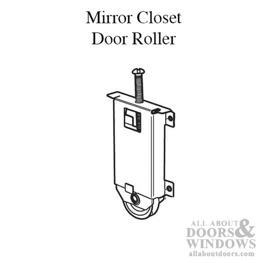 ROLLER ASSEMBLY, 1-1/2 inch  wheel, nylon, Mirror Door