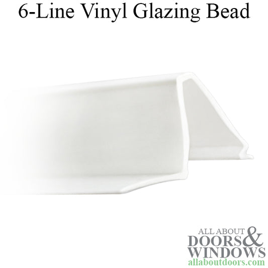 Vinyl Glazing Bead, 6 Line Shape, 6' - Choose Color