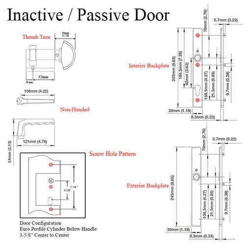 HOPPE Frankfurt A117 / 2246N Inactive Multipoint Handleset – Pure White – Aluminum - HOPPE Frankfurt A117 / 2246N Inactive Multipoint Handleset – Pure White – Aluminum