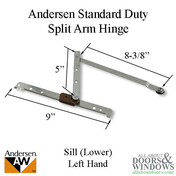 Andersen Standard Duty Split Arm Left Handed Sill Hinge, 1995-1998 - Andersen Standard Duty Split Arm Left Handed Sill Hinge, 1995-1998