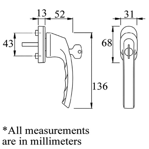 Luxembourg Lockable TBT Handle for Tilt and Turn Windows - Luxembourg Lockable TBT Handle for Tilt and Turn Windows