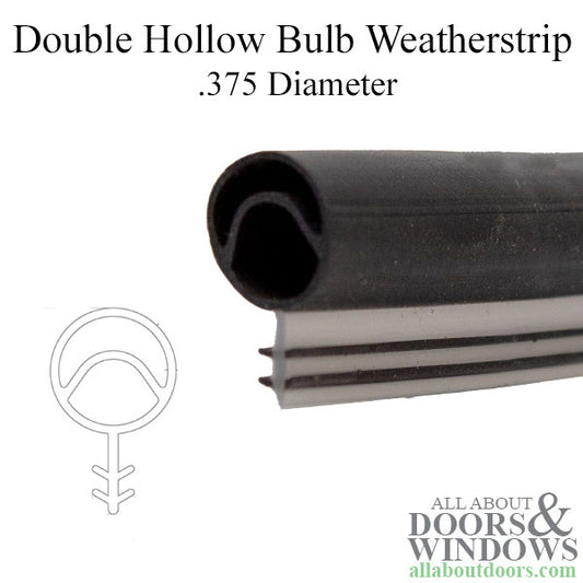 Weatherstrip, Double Hollow, .375 Diameter