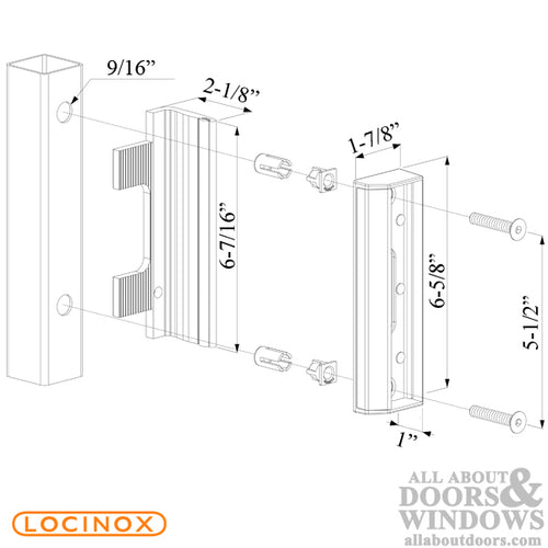 Adjustable Locinox Keep for Square Profile Gates - Choose Color - Adjustable Locinox Keep for Square Profile Gates - Choose Color