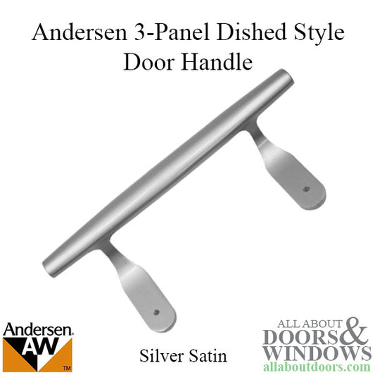 Andersen Exterior Dished Style 3 Panel Gliding Handle - Silver Satin