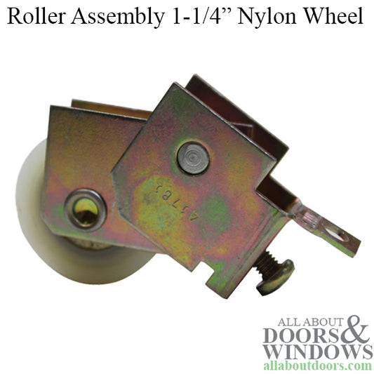 Sliding Patio Door Roller Assembly with Adjustable Steel Housing 1.25 Inch Nylon Ball Bearing Wheel Diameter