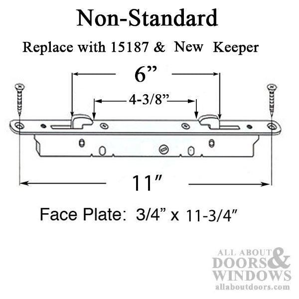 2-point Double Hook Sliding door lock, Square Slam Pin - Not Available - 2-point Double Hook Sliding door lock, Square Slam Pin - Not Available