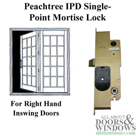 Peachtree IPD French Mortise Lock XO Right Hand Inswing Single Point Active Door Lock