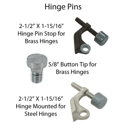 Hinge Pin Stop For Steel Hinges, Solid Brass - Choose your Finish - Hinge Pin Stop For Steel Hinges, Solid Brass - Choose your Finish