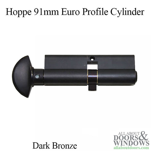 Hoppe 91mm Non-logo Euro Profile Cylinder, 50.5/40.5 - Dark Bronze - Hoppe 91mm Non-logo Euro Profile Cylinder, 50.5/40.5 - Dark Bronze